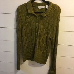 Dana Buchman Moss Green Women’s size L Cardigan